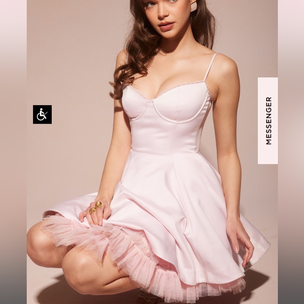 House of CB Minimoiselle Dress Ballerina Pink Tulle Mini Dress M - Picture 3 of 14